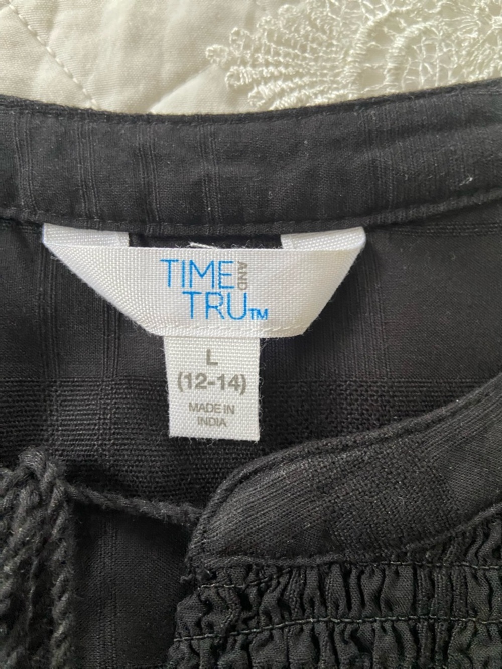Time and Tru Black Bohemian Blouse Size L (12-14) - Picture 3 of 14